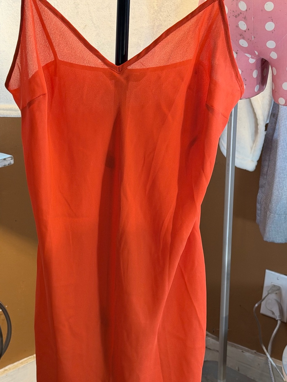 Lauren Ralph Lauren Orange-Red Slip Midi Dress size 8